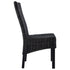Swen Studio -  Dining Chairs 6 pcs Black Kubu Rattan and Mango Wood
